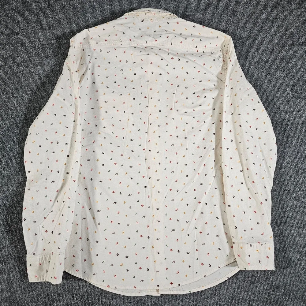 Mens Levis Long Sleeve Button Up Shirt AOP Floral Leaves Size Large Standard Fit